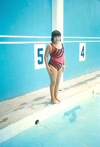 Saira Consuelo, en su clase de nataci�n.